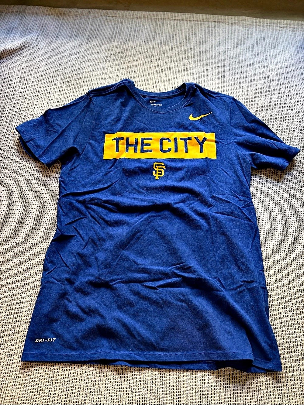 Nike NBA Golden State Warriors The City Dri-FIT T-Shirt Tee Blue & Yellow Large